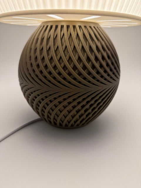Premium Designer Table Lamp 'Drift' with Modern Ribbed Shade and Stylish Geometric Base - Unique Warm Light - Image 4