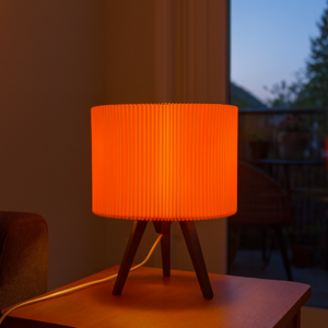 Premium Modern Table Lamp 'Ribble' with Pink Ribbed Shade and Black Base - Unique Mood Lighting